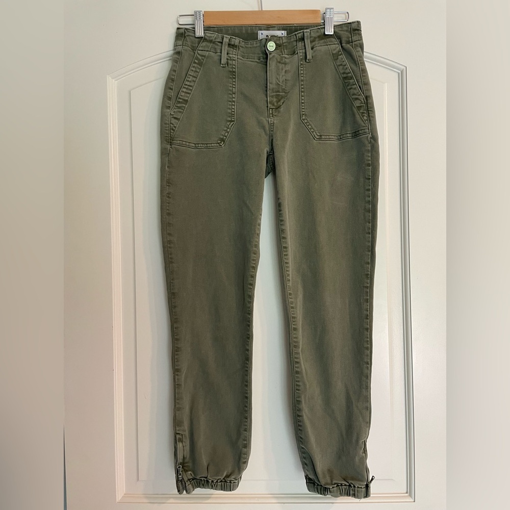 PAIGE Olive Green Mayslie Utility Jogger Jeans - Picture 1 of 12